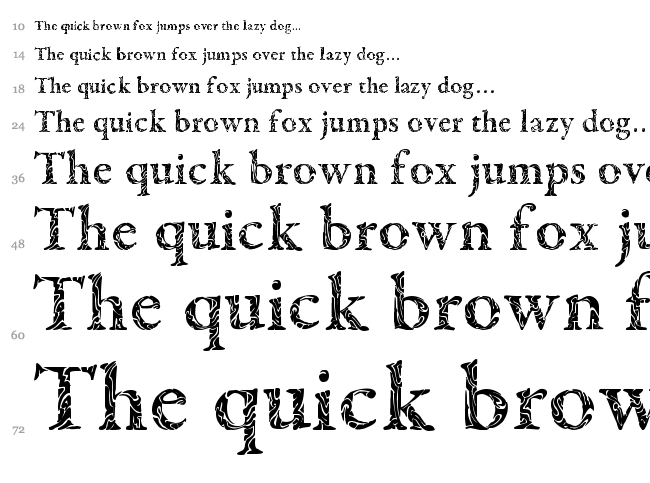 Tribal Garamond font waterfall